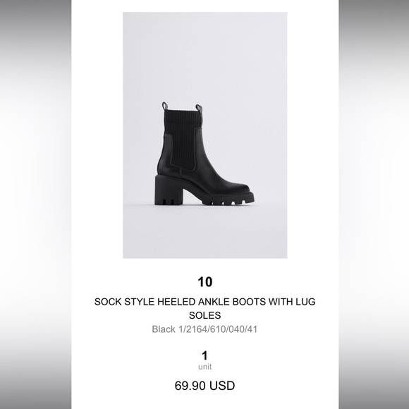 SOCK STYLE HEELED ANKLE BOOTS WITH LUG SOLES - Picture 2 of 7